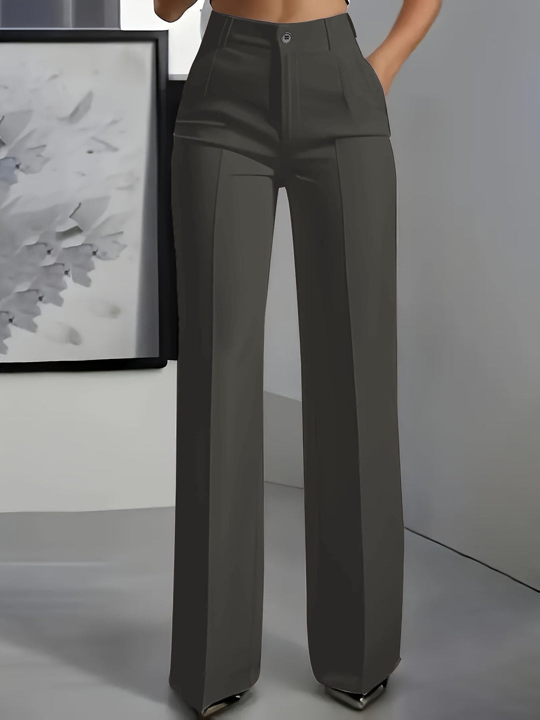 Juna | Elegante, Hochtaillierte Weiße Hose Damen – Weit & Komfortabel für Stilvolle Looks 2