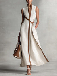 Laura | Elegantes Wickel-Maxikleid mit V-Ausschnitt