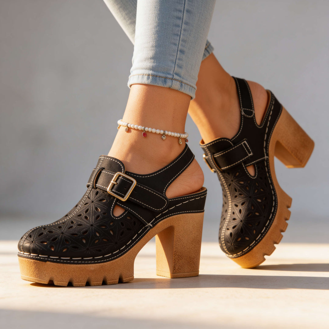 Juna | Plateau Clogs Clogs Plateau Vintage Floral Design Bequeme Passform 6
