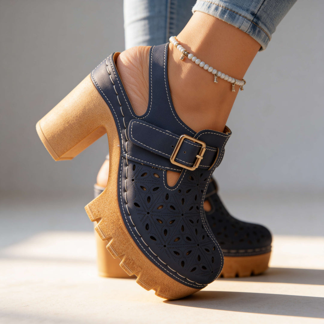 Juna | Plateau Clogs Clogs Plateau Vintage Floral Design Bequeme Passform 7