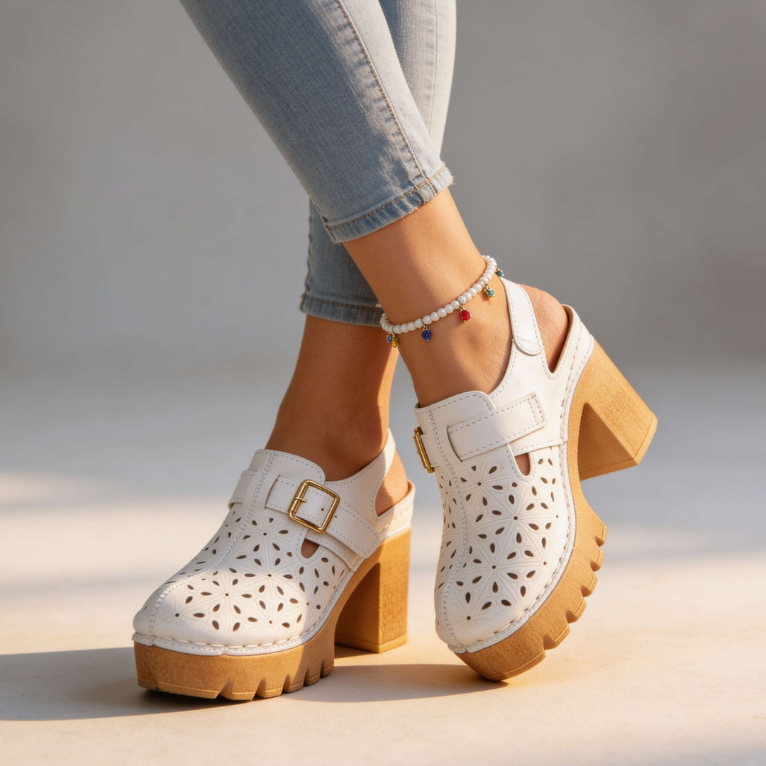 Juna | Plateau Clogs Clogs Plateau Vintage Floral Design Bequeme Passform 8