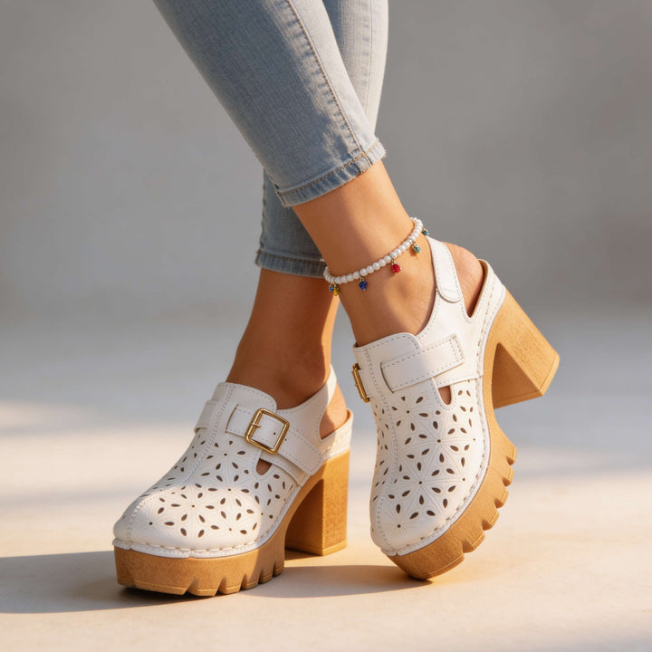 Juna | Plateau Clogs Clogs Plateau Vintage Floral Design Bequeme Passform 8