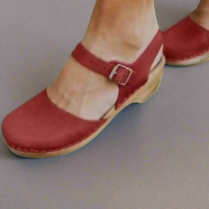 Karin | Vintage inspirierte Plateau Clogs mit Lederobermaterial 3