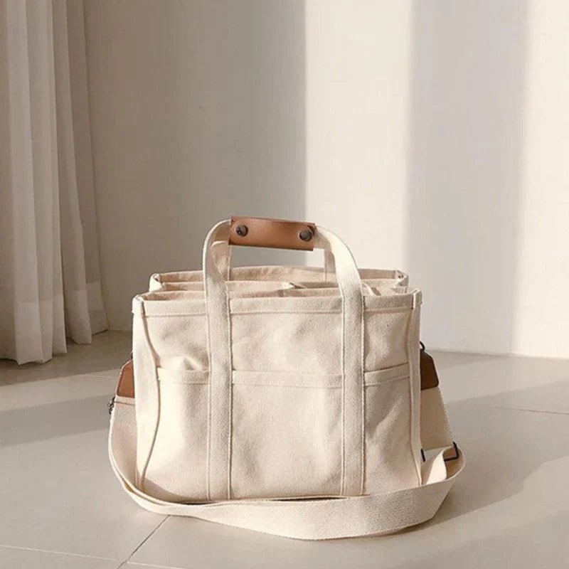 Karolin | Elegante Canvas Tragetasche mit mehreren Fächern 1