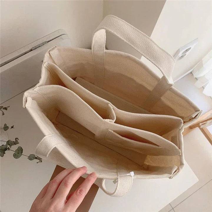 Karolin | Elegante Canvas Tragetasche mit mehreren Fächern 3