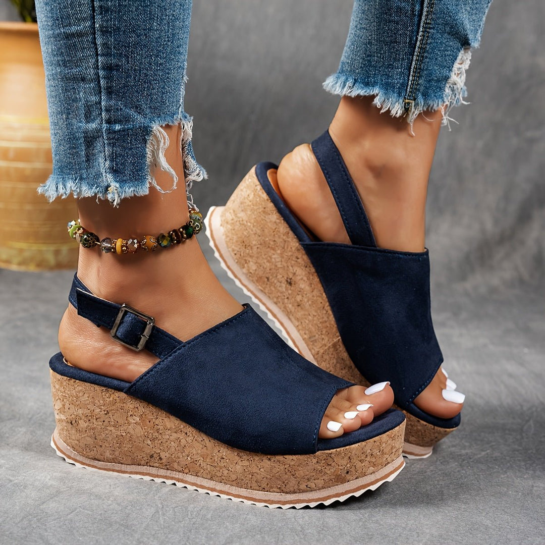 Katharina | Stylische Plateau Keilsandalen mit Animal Print 6