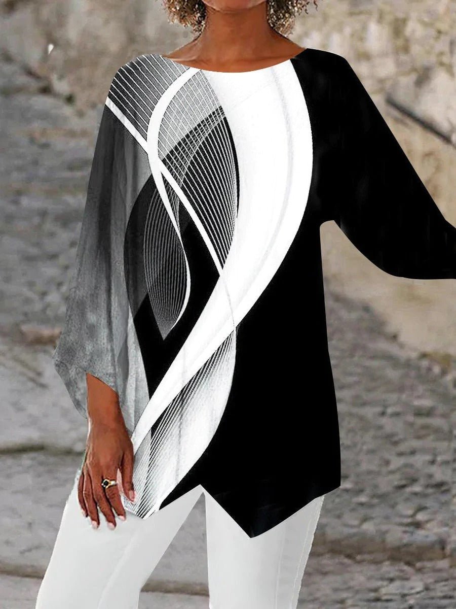 Katrin | Elegante und kunstvolle asymmetrische Tunika Top 1