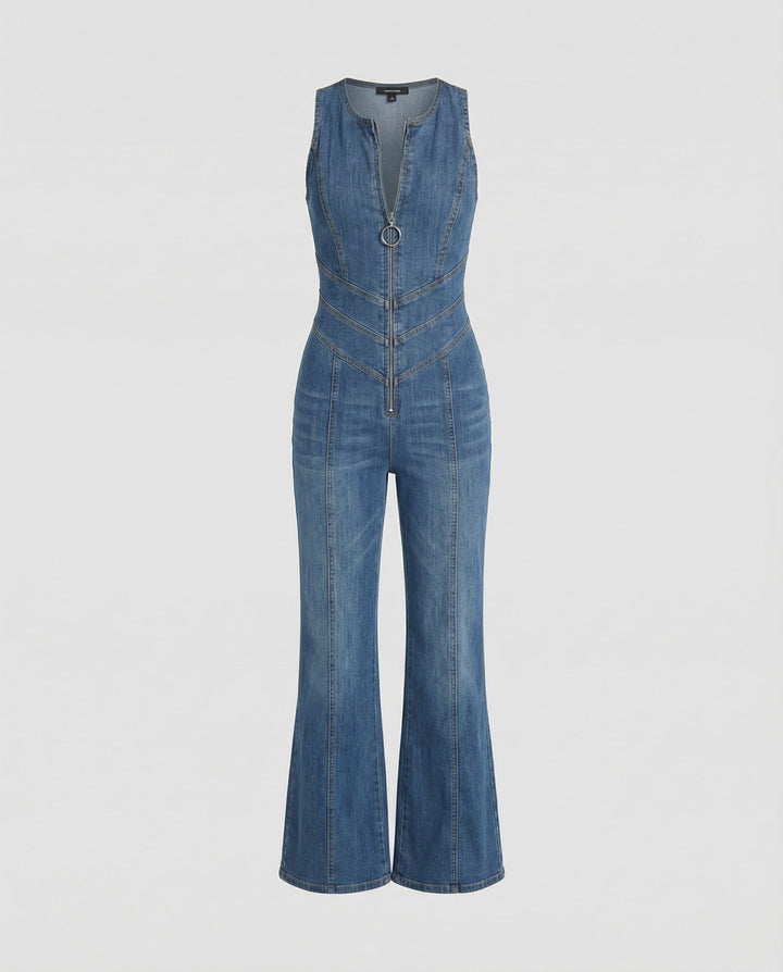 Katrin | Eleganter, Figurbetonter Damen Denim Jumpsuit 1