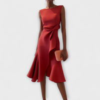 Saskia | Elegantes asymmetrisches Midikleid für exklusive Anlässe