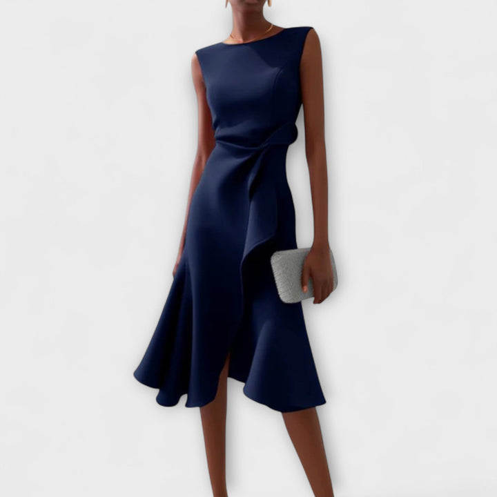 Katrin | Elegantes Festliches Kleid für Hochzeitsgäste – Asymmetrisches Midikleid für Damen 2