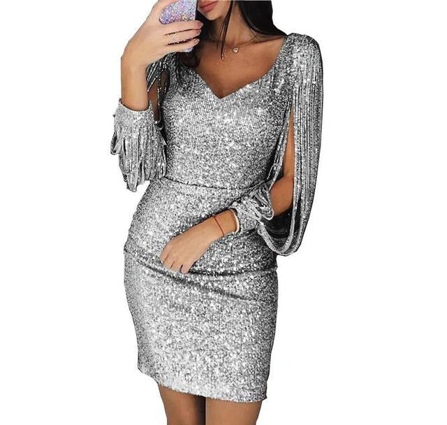 Katrin | Glamouröses und elegantes Damen Paillettenkleid 4