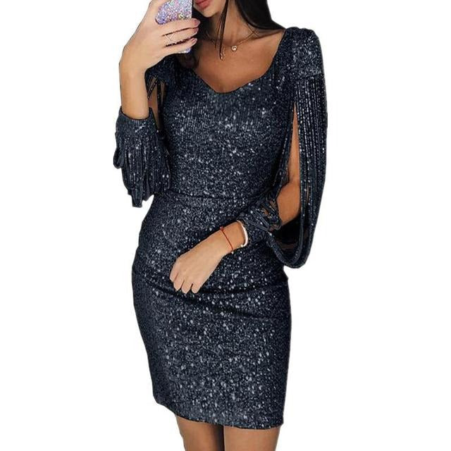Katrin | Glamouröses und elegantes Damen Paillettenkleid 6