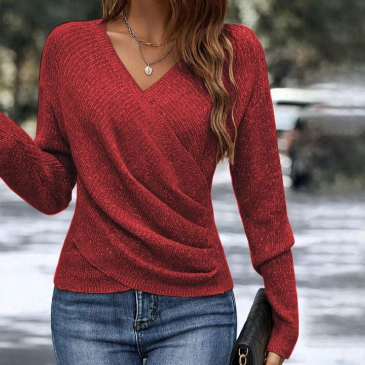 Katrina | Eleganter Wickelpullover Damen – Gemütlich, Vielseitig &amp; Ideal für Jede Garderobe 3