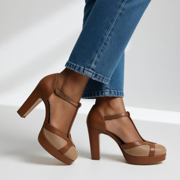 Kira | Bequeme, Elegante & Zeitlose Damen Pumps in Schwarz und Beige 1