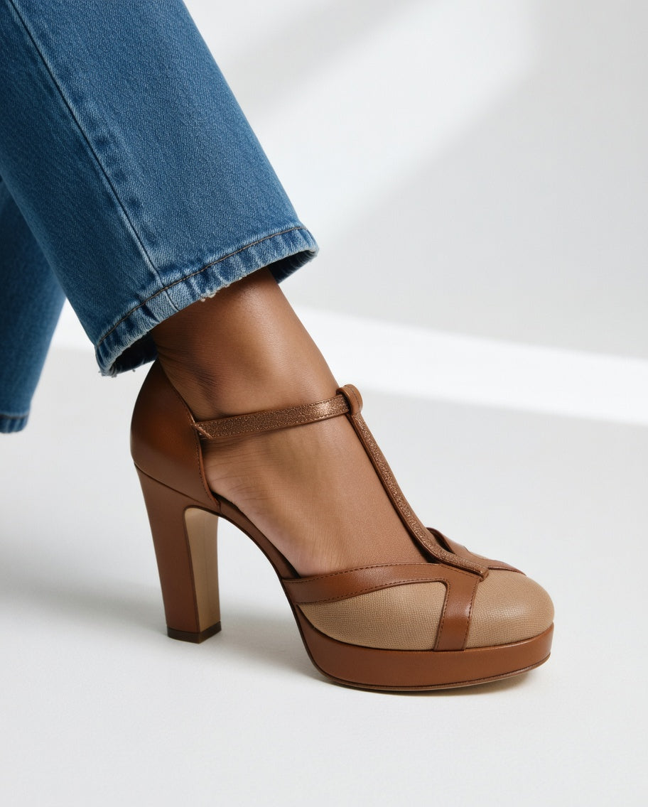 Kira | Bequeme, Elegante & Zeitlose Damen Pumps in Schwarz und Beige 2