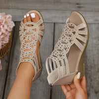 Katrin | Orthopädische Damen-Keilsandalen mit Strass