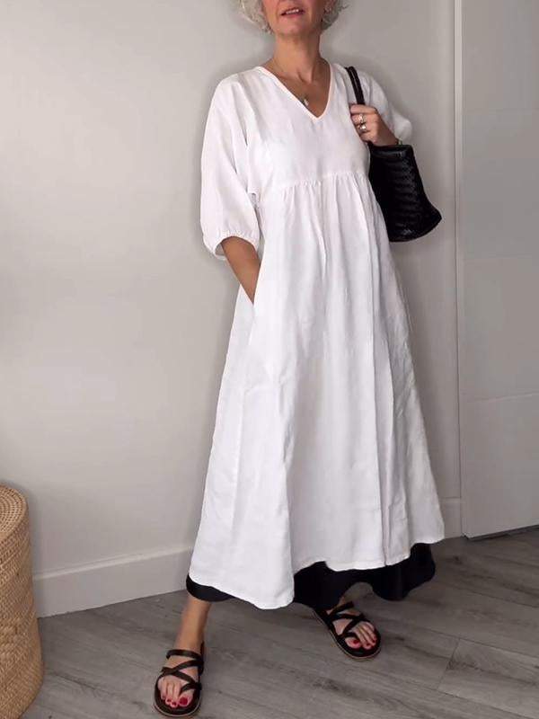 Klara | Midikleid mit V-Ausschnitt und elegantem Design 3