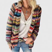 Manuela | Gemütliche Mehrfarbige Strickjacke Für Damen