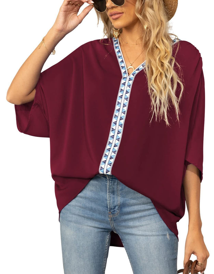 Laura | Stilvolle und atmungsaktive geometrischem Muster Tunika Top 10