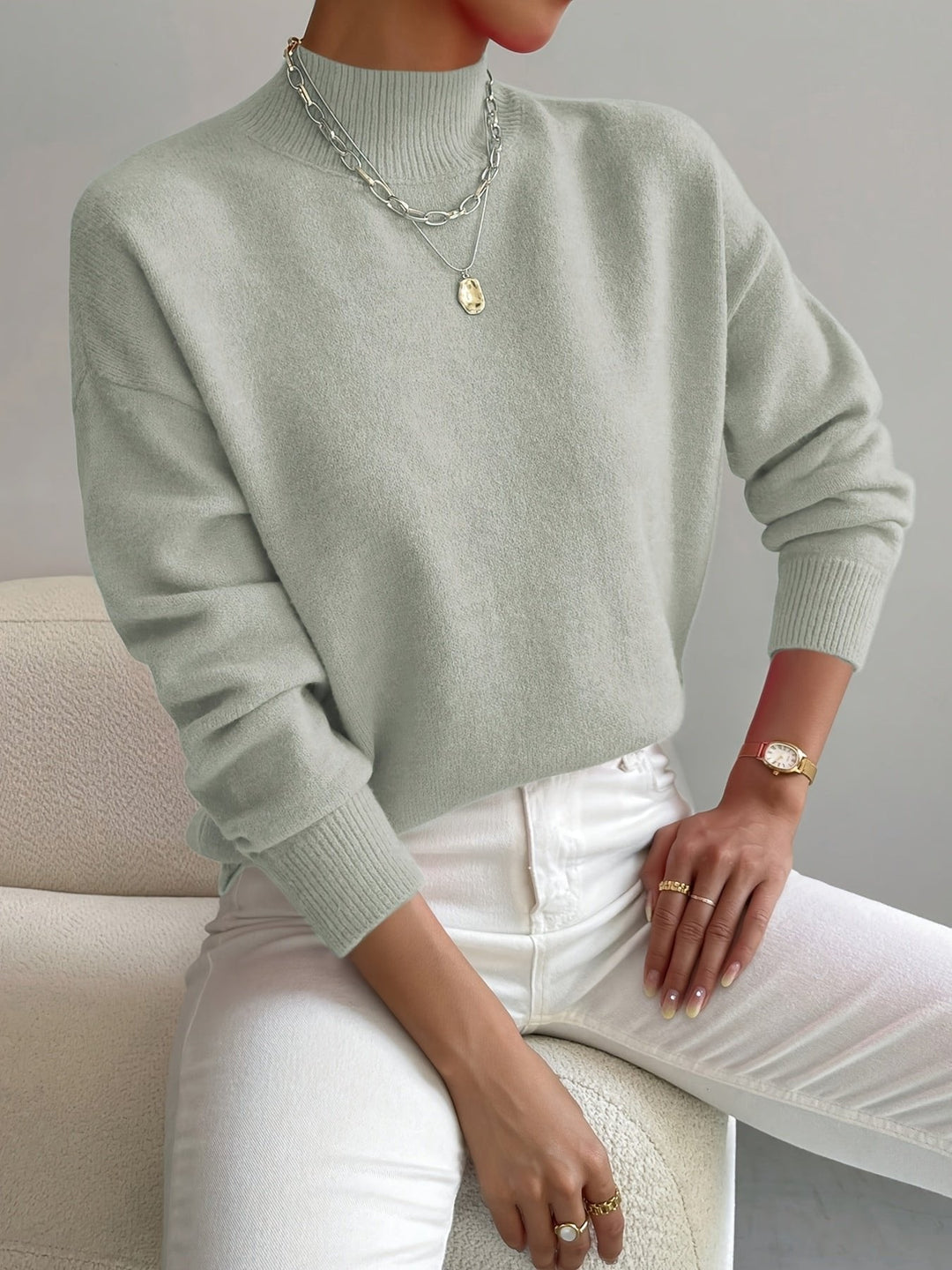 Layla | Damen-Rollkragenpullover mit lockerer Passform und langen Ärmeln 0