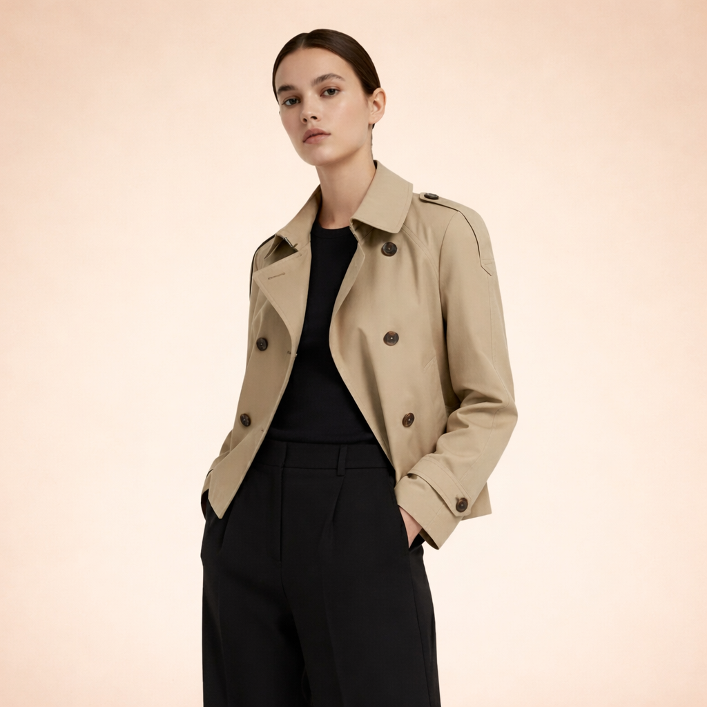 Lena | Eleganter und zeitloser kurzer Damen-Trenchcoat 8