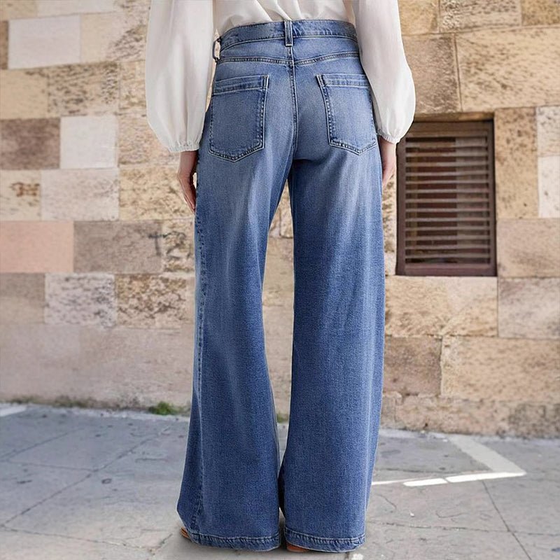 Lena | Hochtaillierte, Vintage & Bequeme Damenjeans im Wide Leg Stil 5