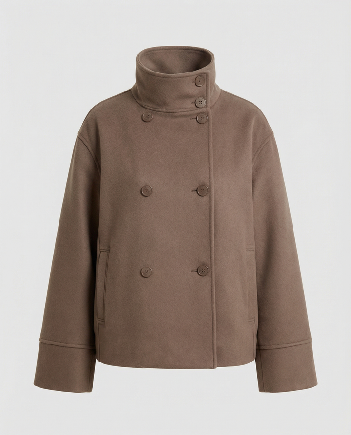 Lina | Elegante, Hochkragen &amp; Zweireihige Damen Kurzjacke 0