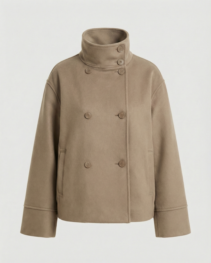 Lina | Elegante, Hochkragen &amp; Zweireihige Damen Kurzjacke 5