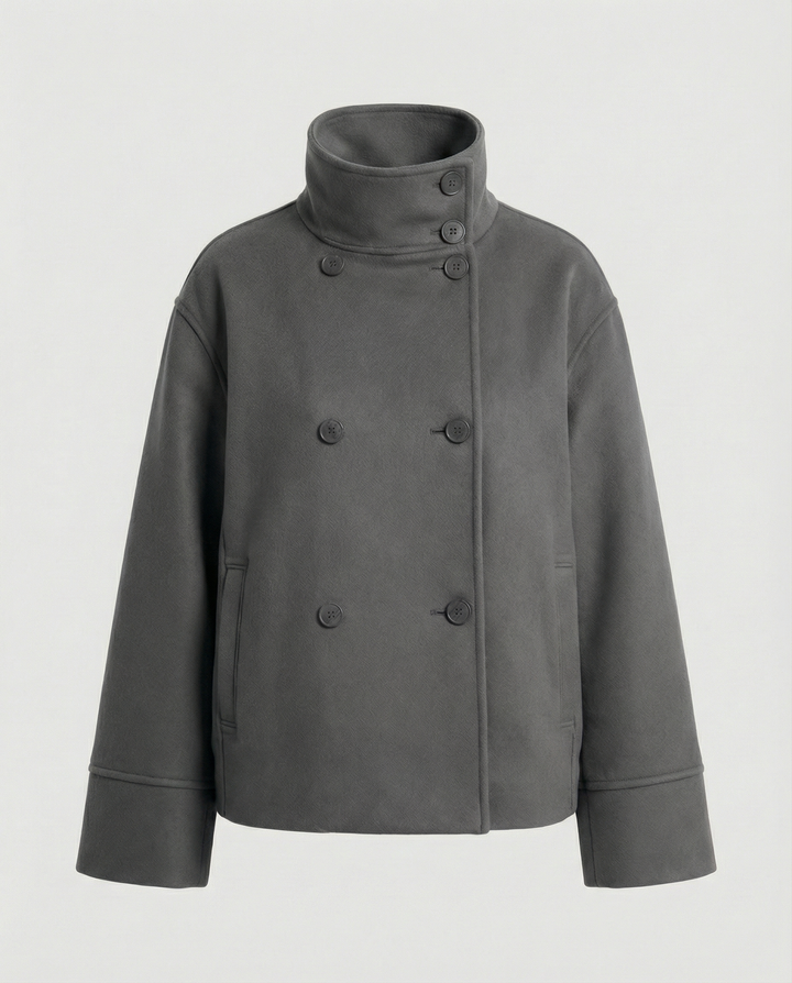 Lina | Elegante, Hochkragen &amp; Zweireihige Damen Kurzjacke 8