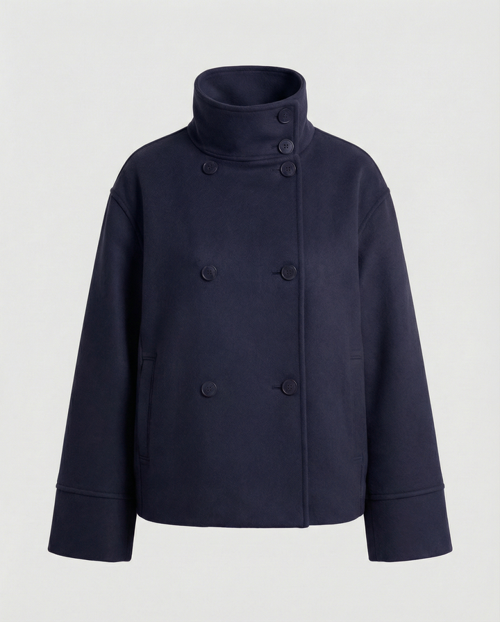 Lina | Elegante, Hochkragen &amp; Zweireihige Damen Kurzjacke 9