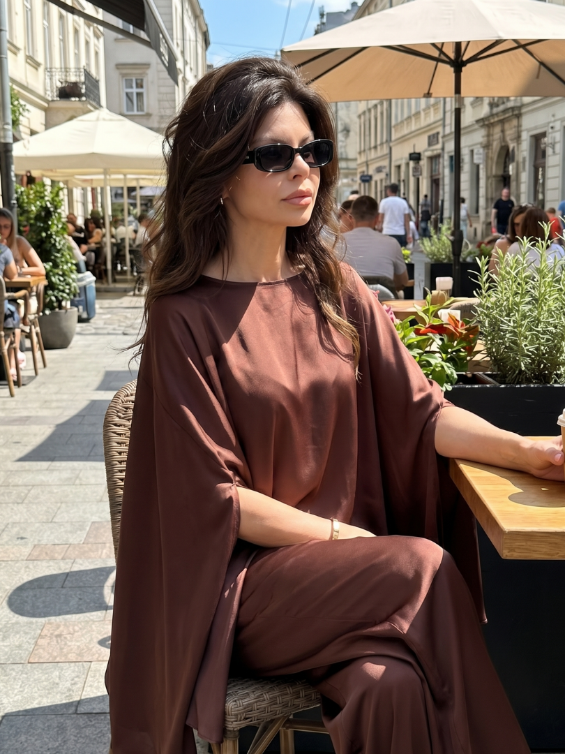 Lina | Elegantes, Fließendes Damen Outfit – Zweiteiliges Tunika-Set mit Weitem Bein 4