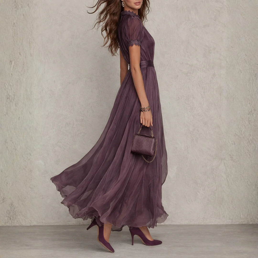 Lina | Maxikleid Festlich Sommer Fließende Silhouette Elegante Passform 2