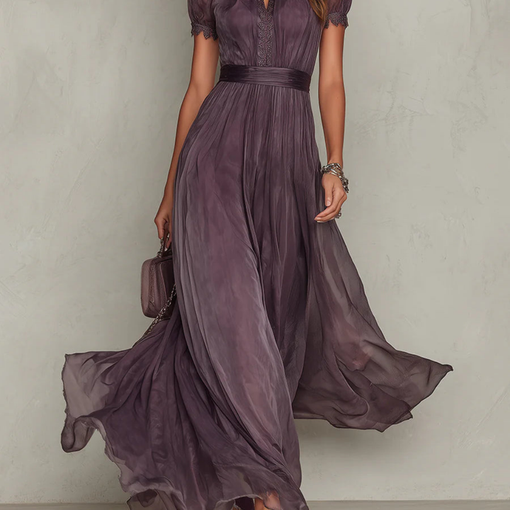 Lina | Maxikleid Festlich Sommer Fließende Silhouette Elegante Passform 3