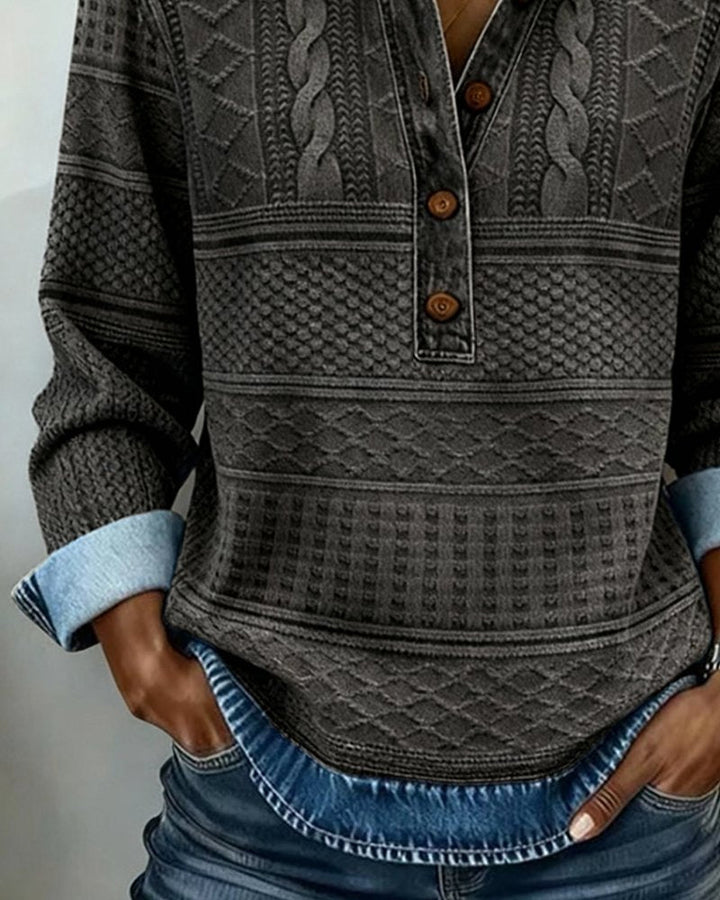 Liora | Bequemer, Atmungsaktiver & Eleganter Pullover Damen mit Zopfmuster 7