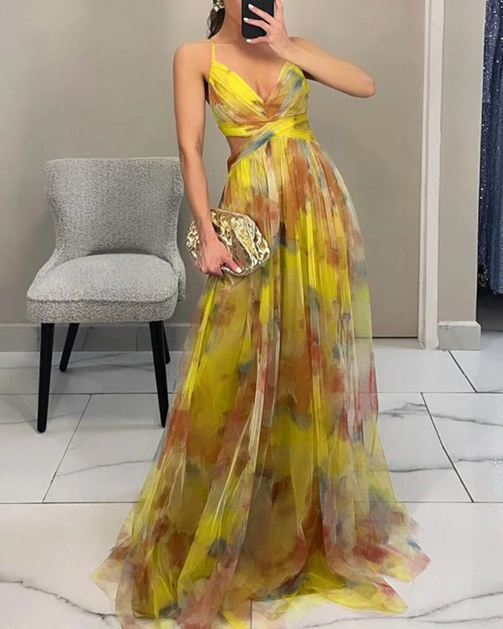Liora | Elegantes Blumenprint Maxikleid mit Verstellbaren Trägern 2