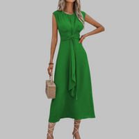 Yvonne | Elegantes A-Linien-Midikleid mit Taillengürtel