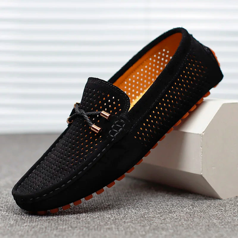 Lioran | Herren-Slipper aus perforiertem Leder 10