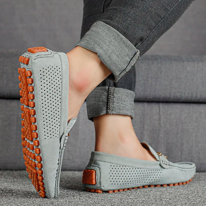 Lioran | Herren-Slipper aus perforiertem Leder 4