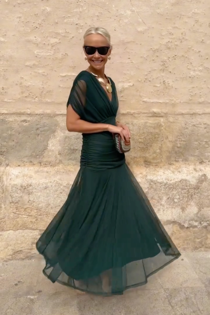 Livia Bellezza | Elegantes V-Ausschnitt Zeremonienkleid Maxi 8