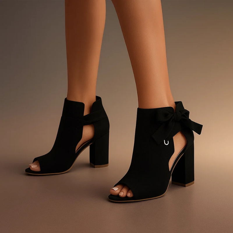 Livia | Elegante Peeptoe Sandaletten mit Zierschleife 3
