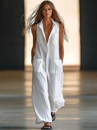 Lina | Luftiger ärmelloser Jumpsuit mit weitem Bein