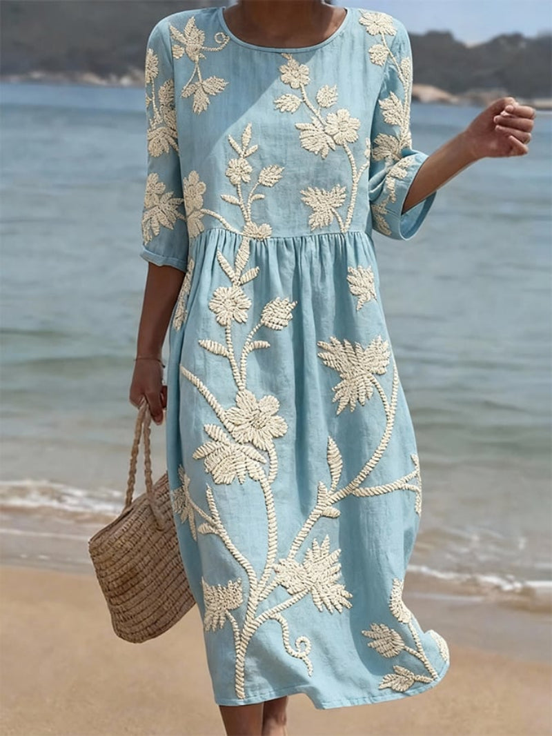 Livia | Elegantes Besticktes Midi Kleid 0
