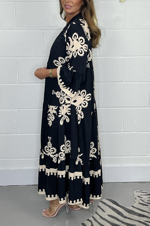 Livia | Elegantes Blumendruck Maxikleid aus Baumwollmischung 6