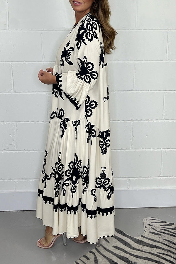 Livia | Elegantes Blumendruck Maxikleid aus Baumwollmischung 7
