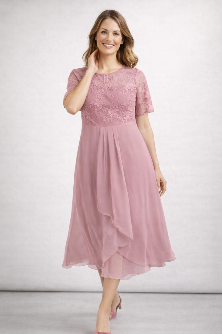 Livia | Elegantes Midikleid mit Floraler Spitze 2