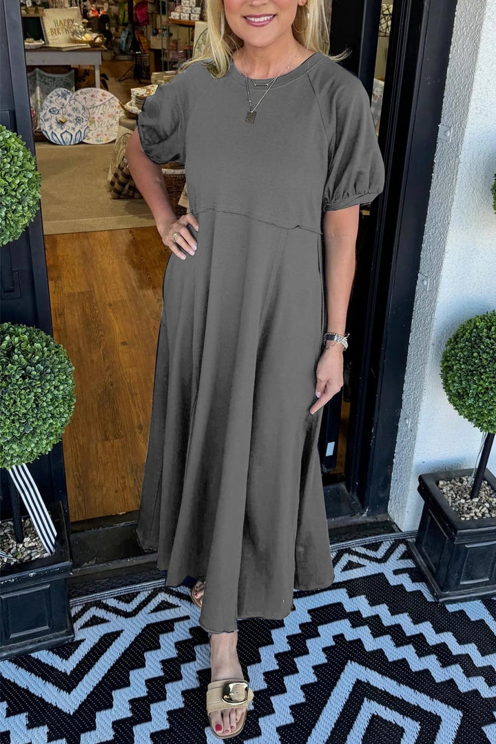 Livia | Elegantes Puffärmel Maxikleid für Stilvolle Anlässe 9