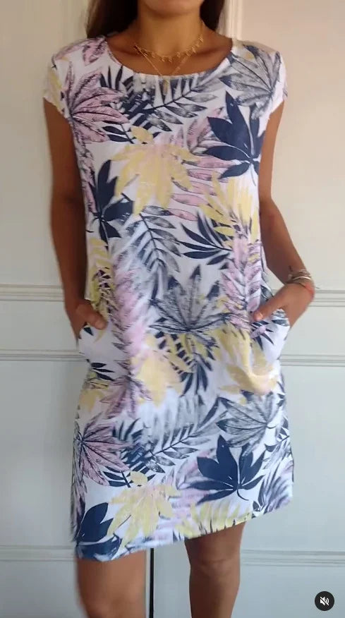 Livia | Leichtes Baumwoll-Leinen Damen Kleid mit Taschen 10