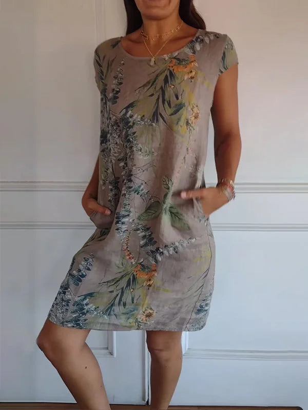 Livia | Leichtes Baumwoll-Leinen Damen Kleid mit Taschen 3
