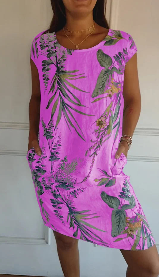 Livia | Leichtes Baumwoll-Leinen Damen Kleid mit Taschen 4