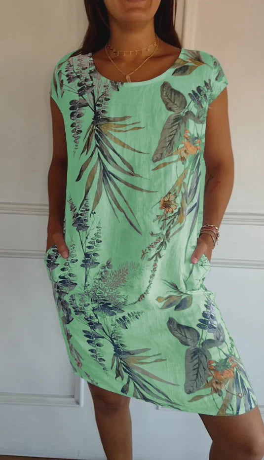 Livia | Leichtes Baumwoll-Leinen Damen Kleid mit Taschen 5